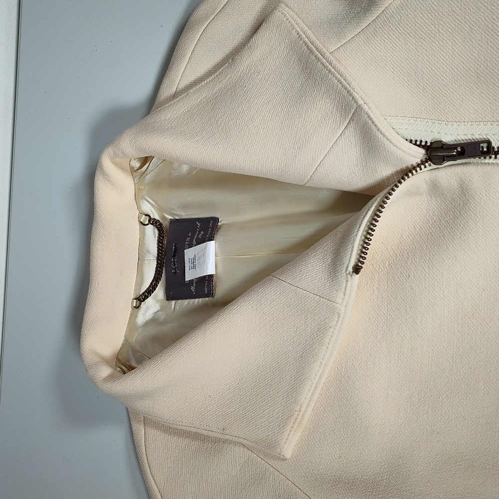 J. Crew Double Cloth Italian Wool Ivory Coat 2P - Picture 4 of 14